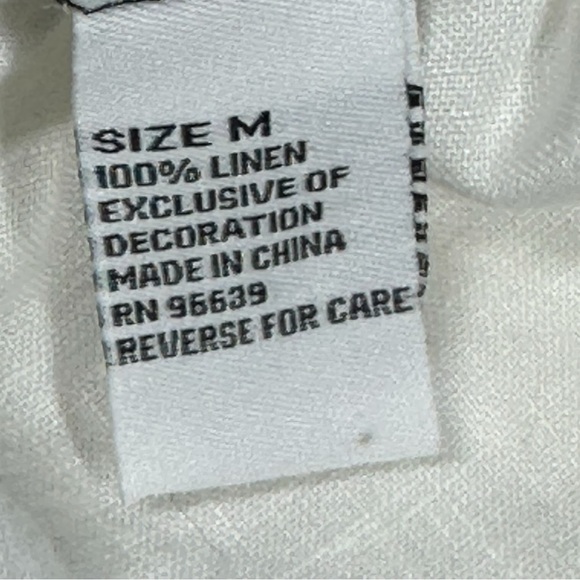 Alexandra Bartlett White Linen Peasant Top Medium Off the Shoulder - Picture 9 of 9